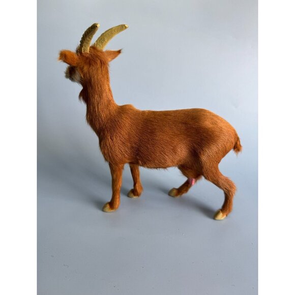 StealStreet Furry Nanny Goat Soft Fur Glass Eyes Retired Model Approx 8.5" H x 9 - Picture 5 of 9